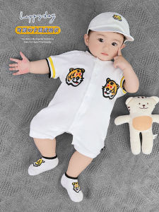 Adorable Pure Cotton Baby Boy Tiger Romper Short Sleeve Summer Clothes Casual Stylish Cute Baby Suit Baby Romper Babygrow