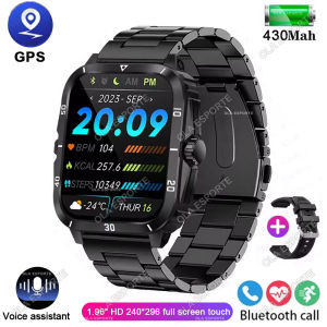 Men Sports Smart Watch 1.96 Screen Blood Oxygen Bluetooth Talking Watch Multi Sports Modes IP68 Waterproof Outdoor Smart Watch