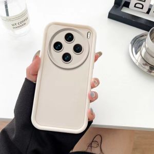 Vivox100 X200Promini Liquid Silicone Phone Case Full Cover Anti-Fall Mens Trendy Ultra Simple Pure Color Womens High-End Por Creative Frosted Soft Shell Thickened