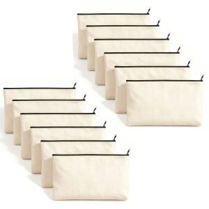 6/12 Pcs Sublimation Blank Pencil Cases Makeup Bags Multi-Purpose Travel Toiletry Pouches Zipper Bags for DIY Crafting