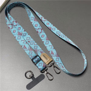  Painted Pattern Crossbody Mobile Phone Lanyard Adjustable Neckband Strap Rope With Gasket Clip Anti-Lost Phone Lanyards