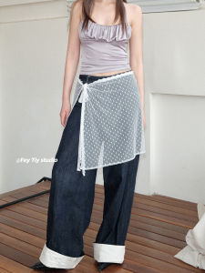 Feytiy Upgraded Version of Layered Skirt with Lace Details Korean-Style Mid-Skirt for Women Ideal for Spring and Summer