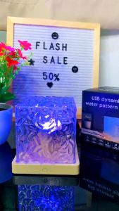 Lampu Tidur Water Lamp Aesthetic Acrylic Crysta Aurora 16 Warna USB Port | Lampu Tidur Romantis | Lampu Hias minimalis | Lampu LED | Lampu RGB Remot | Bed Lamp | INFINILAPAN