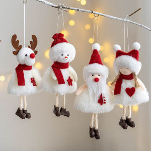 Cute Christmas Plush Doll Cloth Santa Claus Snowman Elk Hanging Pendant Merry Christmas Tree Decorations For Home Xmas Ornaments Gift