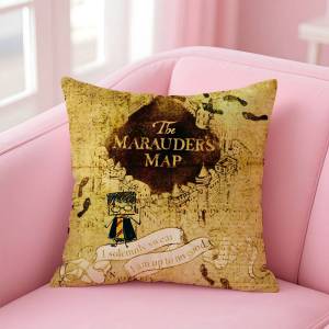 Vỏ Gối In Hình Bản Đồ Marauders - Vỏ Gối Bằng Polyester Cho Ghế Sofa Phòng Khách & Trang Trí Phòng Ngủ Chủ Đề Hoạt Hình Anime