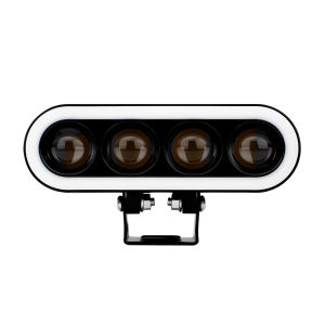 KEVANLY | 1/2PCS Motorcycle LED Spotlight 3/4 Lens White Yellow Hi/Low Beam With Blue Angle Ring For ATV UTV RV Offroad Work light 12-24V