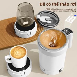 380ML Thép Không Gỉ Tự Động Khuấy Từ Cốc Có Ống Hút Và Nắp USB Điện Cà Phê Nhiệt Chống Nước Du Lịch