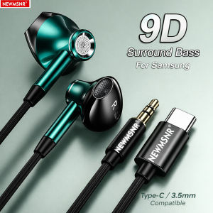 Newmsnr | NEW 9D Surround Sound Type C&3.5mm Headphones Volume Control Headset With HD Mic Wired Earbuds For IPhone15-17/Samsung Earphones