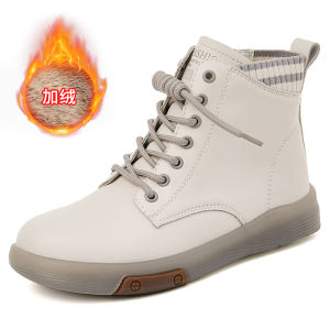 Fall Winter High Top Soft Bottom Boot Casual Short Boot Fleece Lined Anti Slip Comfortable Warm Martin Boots for Women