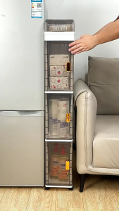18cm Slit Storage Cabinet Household Bathroom Narrow Gap Cabinet Drawer-Type Storage Cabinet Organizing Storage Organizer