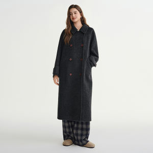 DUSHU | Elegant Notch Collar Yak Fleece Winter Coat
