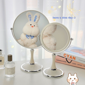 European 360 Degree Rotating Vanity Mirror Princess Mirror Desktop 3x Magnifying Desktop Double-Sided Vanity Mirror