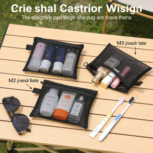 Mesh Cosmetic Bag Travel Storage Makeup Bag Organizer Female Make Up Pouch Portable Small Large Toiletry Beauty Case