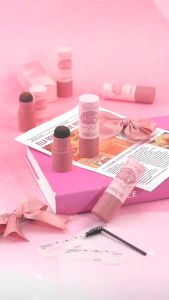 PINKFLASH 3 in 1 Multi-Use Waterproof Eyebrow Powder Cushion Stamp with 10 Reusable Stencil Set Long