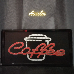 ป้ายไฟสำเร็จรูป รุ่น Coffee ป้ายไฟLED ตกแต่งร้านค้า (ขนาด48X25X2ซม.) มีบริการรับทำป้ายไฟ LED