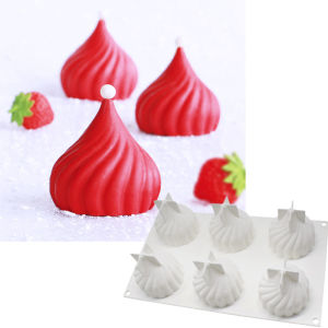6-Link Conical Whirlwind Silicone Cake Mold French Pastry Dessert Home Baking Tool Macaron Color High Quality Food Grade Silicone