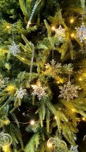 Christmas Transparent Acrylic Crystal Snowflake Christmas Tree Pendant Decorations/New Year Decor Ornament