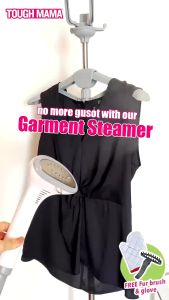 Tough Mama NTM-UGG Upright 1.5L Garment Steamer FREE Fur Brush and Glove with Rotator Hanger Stand