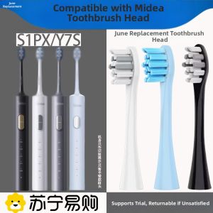 Midea Electric Toothbrush Head S1PX/Y7S Universal Replacement Soft Bristle Deep Cleaning Adult Toothbrush Head for Oral Health