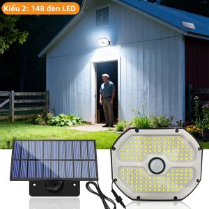 Đèn Tường Năng Lượng Mặt Trời Đèn Pha Sân Vườn 148 Đèn LED Chế Độ Tự Động Ban Ngày/ban Đêm IP65 Đèn Pha Có Thể Điều Chỉnh Chống Nước Cho An Ninh Ngoài Trời