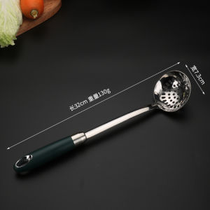304 Stainless Steel Large Soup Ladle For Home Big Spoon Long Handle Deepening Hot Pot Spoon Big Strainer Soup and Porridge Large Spoon