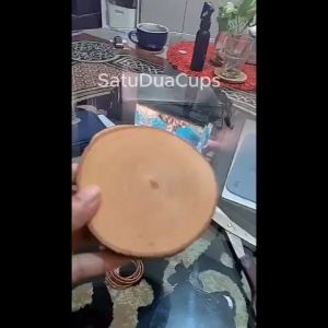 Tatakan Gelas cangkir mug tea alas kayu natural WOODEN COASTER alami potongan batang pohon alami