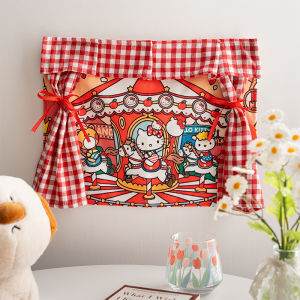 Hellokitty Magic Sticker Double Layer Curtain 3D Wall Decor Fabric Princess Castle Rotation Carousel Girl Heart Decoration