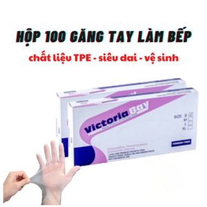 Combo 2 Hộp 200 cái găng tay siêu dai Victoria Bay chất liệu TPE siêu dai bền bỉ co giãn tốt phù hợp làm bếp nội trợ cotienshop87