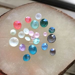 [Shi] Genuine Goods Swarovski Diamond Pointed round Diamond Huazi 1088 Nail Ornament Jelly Diamond L Series Jelly Green Pink