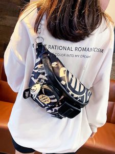 Fashionable Lightweight Motorcycle Bag Womens Printed Crossbody Bag Casual Korean Style Waist Bag Dumpling Shape Oxford Cloth