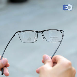 EO Adapt Quint Rectangle Metal Full Rim Screen Protection Flip-Up Eyeglasses for Men & Women