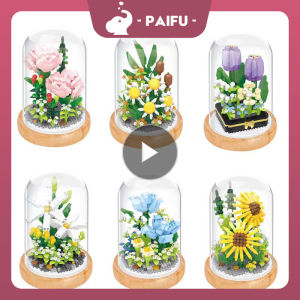 PAIFU Mini Building Block 3d DIY Assembled Flower Bouquet Micro Brick Nano Block Small Particles Blocks Building Set Bricks Toys Gift Others With Protective Cover Send Greeting Cards