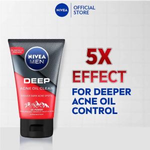 NIVEA MEN Deep Acne Oil Clear Face Scrub Mud Foam 100g / Facial Wash / Pencuci Muka / Cleansing Foam
