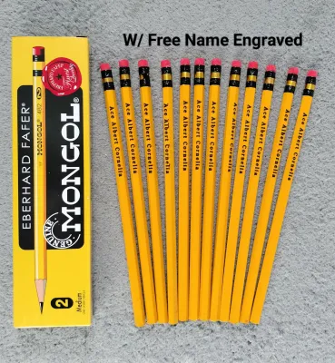 FREE!!NAME ENGRAVED - PERSONALIZED PENCIL (3 6 12 PCS) (LASER ENGRAVED) - MONGOL NO. 2 Medium/XL - Pencil with name Engraved