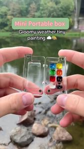 Bảng Màu Vẽ Trong Suốt Mini Di Động Dùng Ngoài Trời Thích Hợp Cho Tranh Màu Nước Và Sơn Dầu