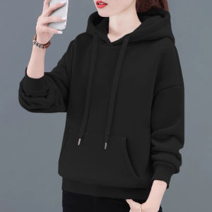 ฤดูใบไม้ร่วง ฤดูหนาว หลวม Fit Long Sleeve เสื้อฮู้ด ผู้หญิง ผ้าฝ้าย Thermal Overhead เสื้อแจ็คเก็ต สไตล์เกาหลี หลากหลาย เสื้อแจ๊กเก็ตอุ่น