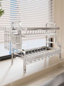 Multi-Functional Kitchen Storage Rack for Dishes and Utensils