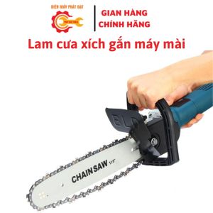 Lam xích cưa gắn máy mài-Bộ lam cưa xích biến máy mài thành máy cưa xích mini