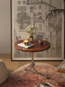 Second-hand solid wood coffee table small round table simple sofa side table creative bedside storage table