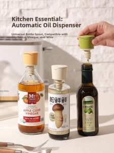 Automatic Opening And Closing Silicone Bottle Stopper Oil Bottle Nozzle Glass Pouring Soy Sauce Bottle Nozzle Head Kitchen Tool