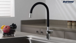 [NEW ARRIVAL] Bareno Brass Pillar Sink Tap with S/Steel Flexi Hose 2 Mode Spray Head & Piano Key Handle PST1017SS