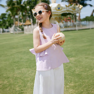 XIANGYING | Summer Cotton Sleeveless Purple Blouse