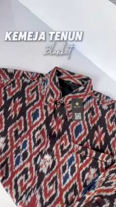 Kemeja pria tenun terbaru baju seragam keluarga formal
