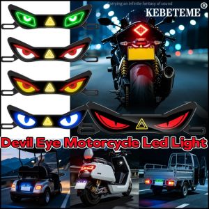 KEBETEME Motorcycle Devils Eye Warning Light Electric Car Personalized Decorative Tail Light Universal Devils Eye Tail Light