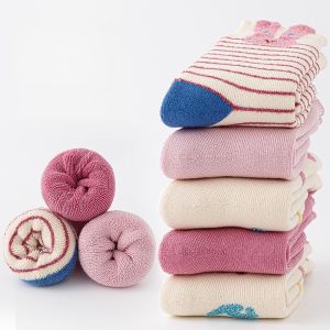 Winter Autumn Pure Cotton Class A Boneless Mid-Calf Socks for Girls