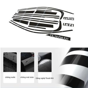 Miếng Dán Đen Bóng Chrome Delete Cho Viền Cửa Sổ BMW 3 Series F30 2013-2019 Chất Liệu PVC Phim Phủ Đen