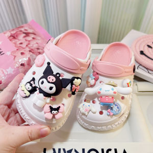 Thiết kế hoạt hình trẻ em Giày Dép guốc Croc dễ thương nán lại chuông cô gái cậu bé Giày Bệt Sandal Giày trẻ em mềm antikids bãi biển mùa hè trẻ em giày 24-40 dép cho trẻ em cậu bé