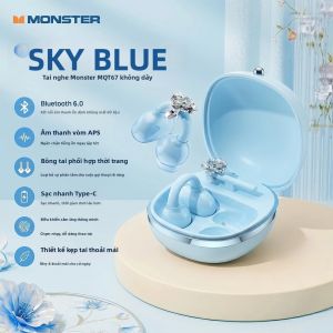 Monster | Tai Nghe Bluetooth 6.0 Monster MQT67 OWS Kiểu Kẹp Tai Không Dây TWS Kèm Hộp Sạc Dành Cho Nữ Thiết Kế Như Trang Sức.