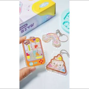 TAIYO Mainan Anak DIY Crystal Glue Maze Game Manik Labirin Aksesoris Gantungan Kunci Kreativitas