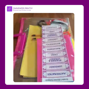 School Supply Bundle with Subject Stickers & Name Tag for Kids